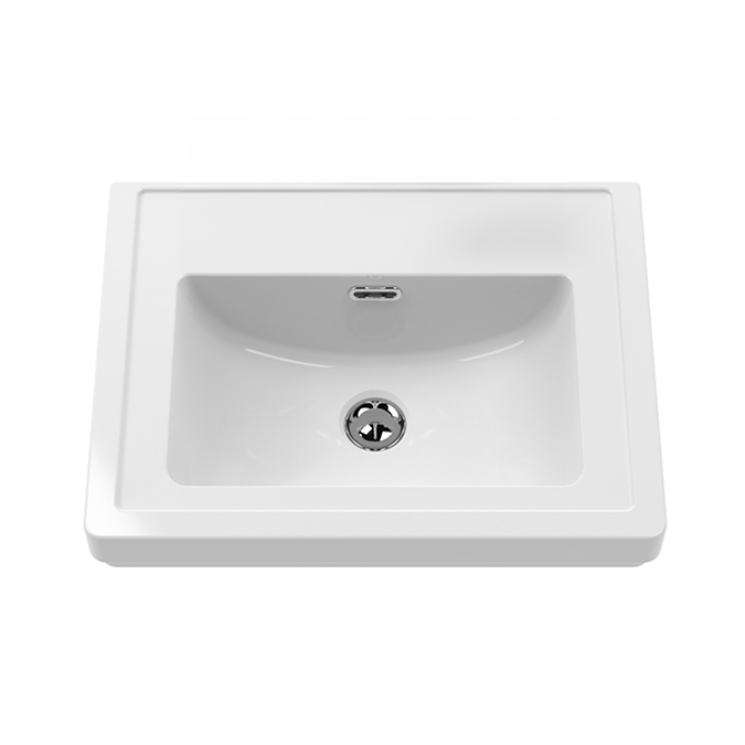 Roxbury Traditional 500mm Satin Grey Vanity Unit - Floor Standing 2 Door Unit with Brushed Brass Handles 0 Tap Hole - Image 2
