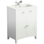 The Bath Co. Camberley White 600mm Floor Standing Vanity Unit with Ceramic Basin