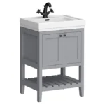 Trafalgar Freestanding Vanity Unit - 610mm Grey with Matt Black Handles