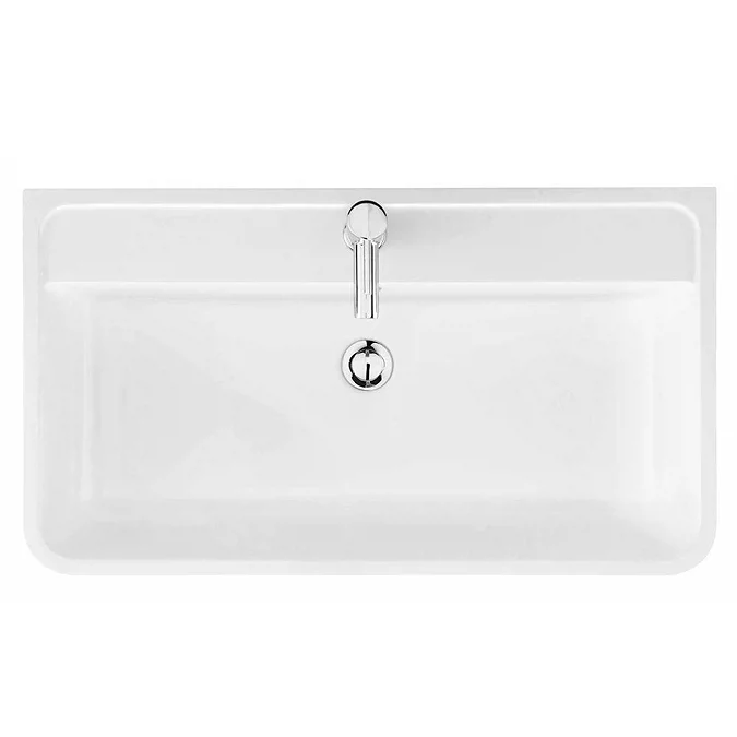 Radius Floor Standing Vanity Unit with Chrome Handles W800 x D445mm - Gloss White - Image 4