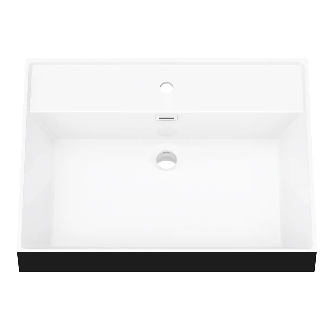Arezzo Countertop Basin Unit - Gloss White with Black Frame - 800mm incl. Matt Black Basin - Image 3