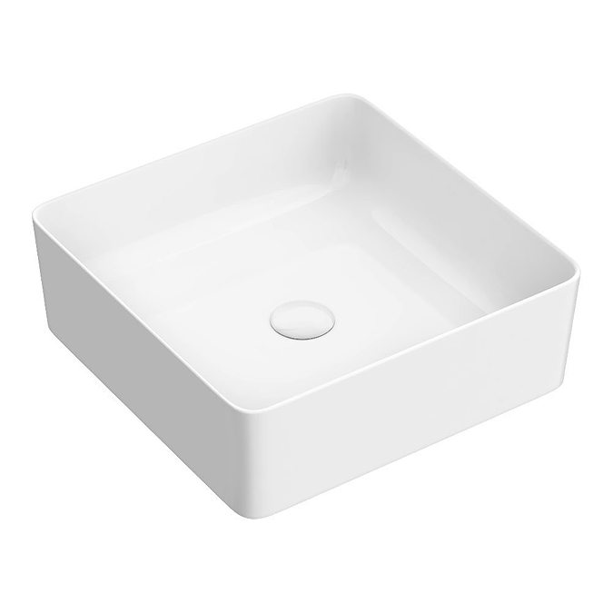 Osaka Slatted Dark Oak 600mm 2-Drawer Vanity Unit with White Stone Worktop and Square Basin - Image 4