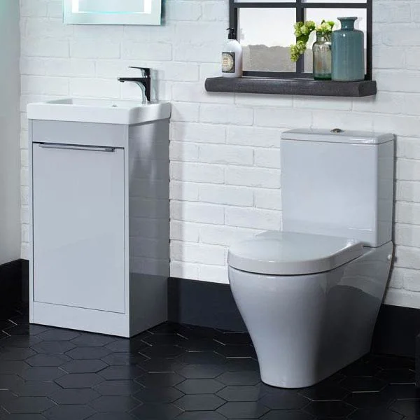 Tavistock Sequence 450mm Freestanding Unit with Basin - Gloss Light Grey - Image 2