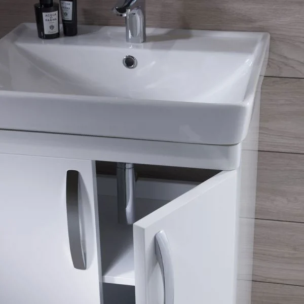 Tavistock Compass 600mm Freestanding Unit & Basin - Gloss White - Image 2
