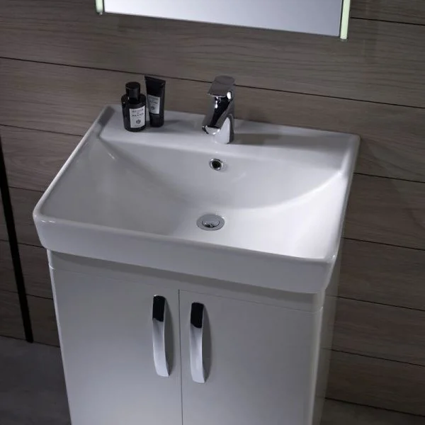 Tavistock Compass 600mm Freestanding Unit & Basin - Gloss White - Image 3