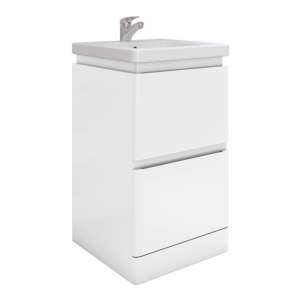RAK Resort 500mm 2-Drawer Floor Standing Vanity Unit with Basin - Matt White