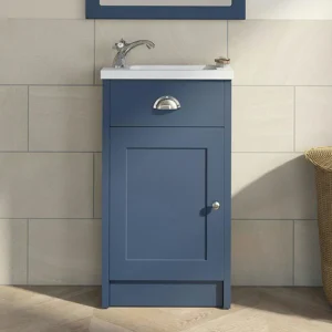 Orchard Dulwich Navy Cloakroom Floor Standing Vanity and Basin 460mm