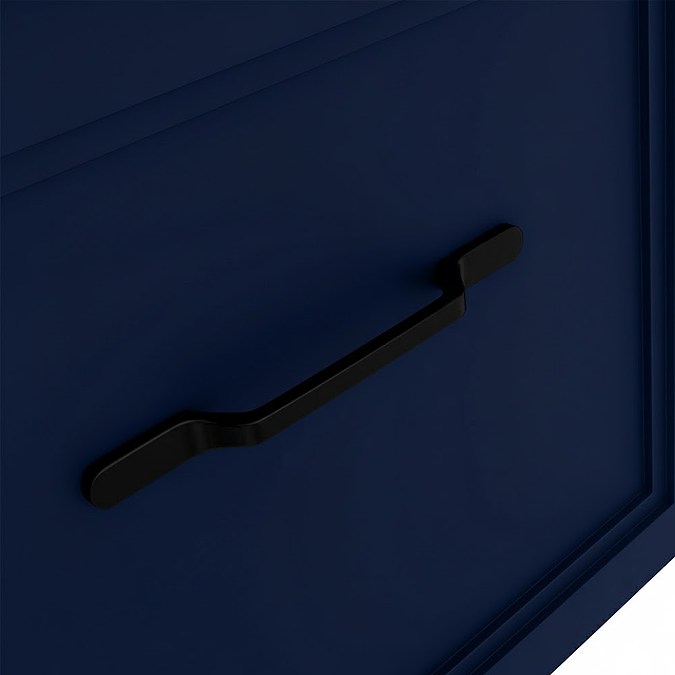Trafalgar Wall Hung Vanity - Matt Blue - 500mm 1 Drawer with Matt Black Handle - Image 3