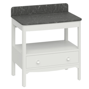 Burlington Guild 850mm Floor Standing Vanity Unit & Marquina Worktop with Upstand - Varley White