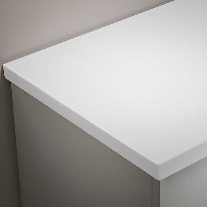 Tavistock Lansdown 1200mm Curved Vanity Unit with Arctic White Single Basin Worktop - Linen White - Image 2