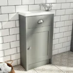 Orchard Dulwich 460mm Stone Grey Cloakroom Floor Standing Vanity and Basin