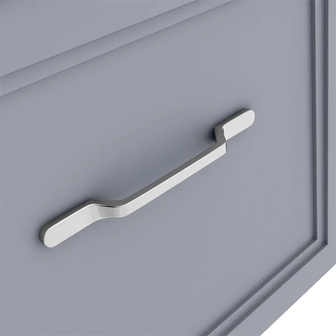 Trafalgar Wall Hung Vanity - Matt Grey - 800mm 2 Drawer with Chrome Handles - Image 3