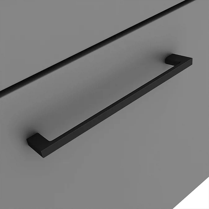 Arezzo 500 Matt Grey Wall Hung 1-Drawer Vanity Unit with Matt Black Handle - Image 3