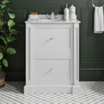 The Bath Co. Burghley Matt White Floor Standing Vanity Unit and Basin 650mm
