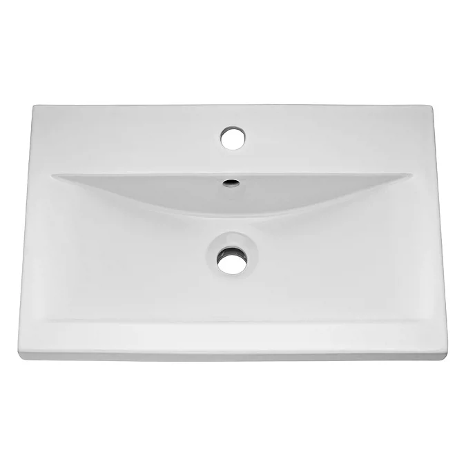 Arezzo 500 Matt Black Wall Hung 1-Drawer Vanity Unit with Brushed Brass Handle - Image 3