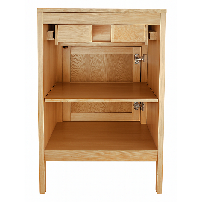 Trafalgar 600mm Solid Oak Floor Standing Countertop Vanity Unit - Undrilled - Image 2