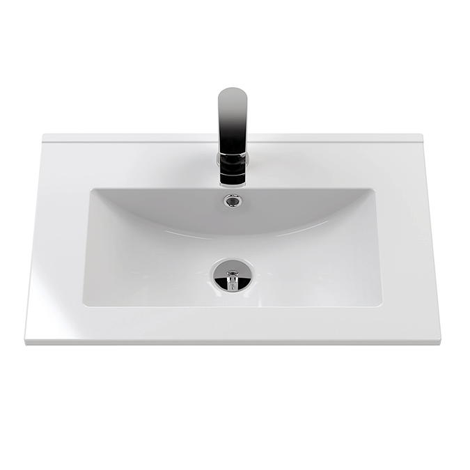 Voyage Wall Hung Vanity - 600mm Arctic White with Chrome Handle - Image 4
