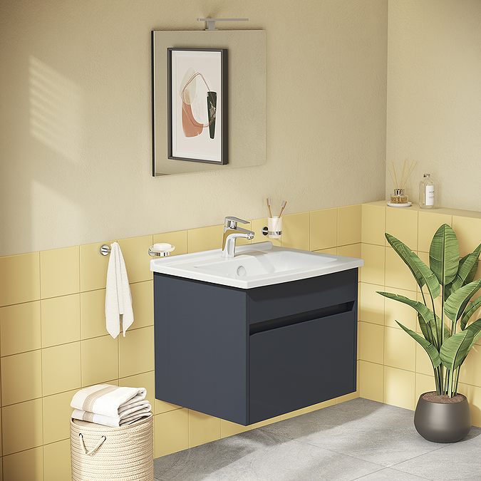 VitrA S50 Anthracite 600mm Wall Hung 1-Drawer Vanity Unit - Image 3