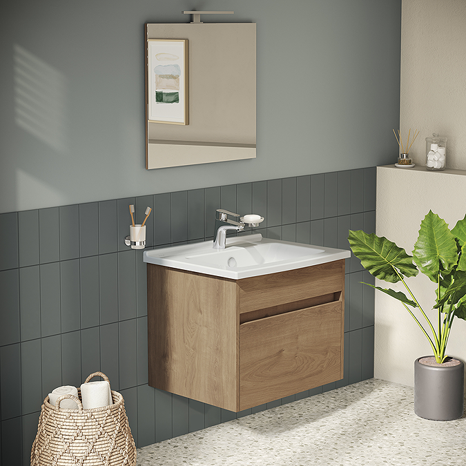 VitrA S50 Oak 600mm Wall Hung 1-Drawer Vanity Unit - Image 3