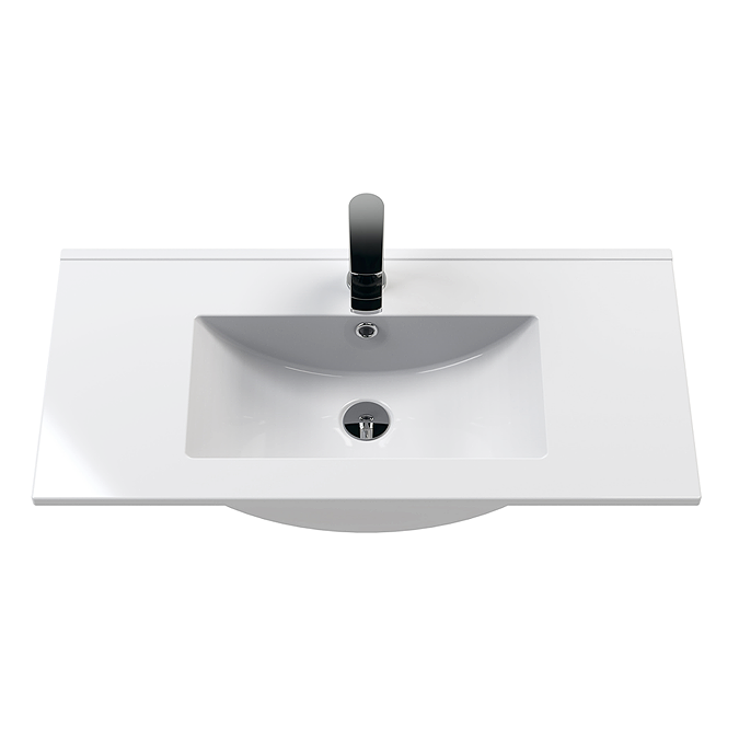 Voyage Wall Hung Vanity - 800mm Cool Grey with Chrome Handle - Image 3