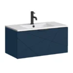 Voyage Wall Hung Vanity - 800mm Indigo Blue with Matt Back Handle