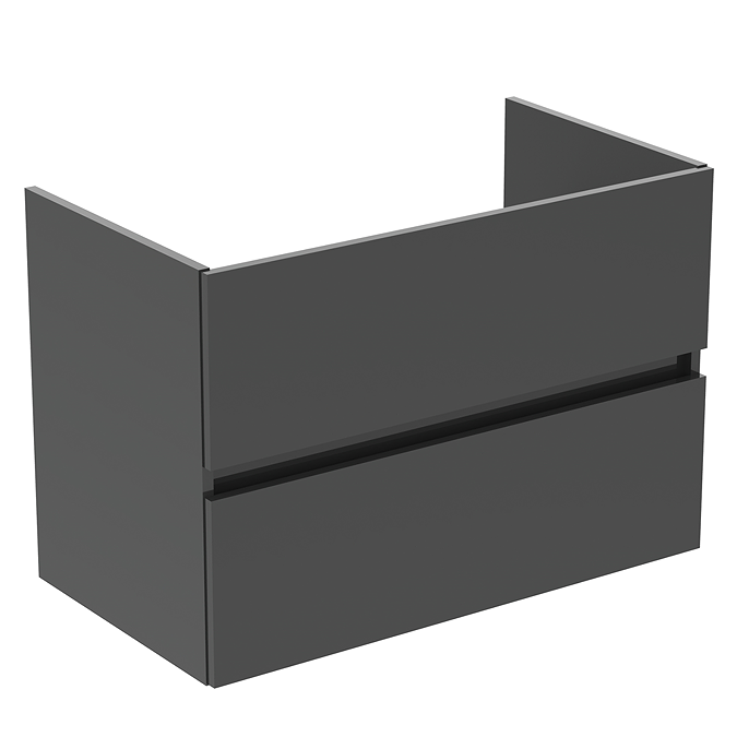 Ideal Standard Eurovit+ 80cm Wall Hung 2 Drawer Vanity Unit with Basin - Mid Grey - Image 2