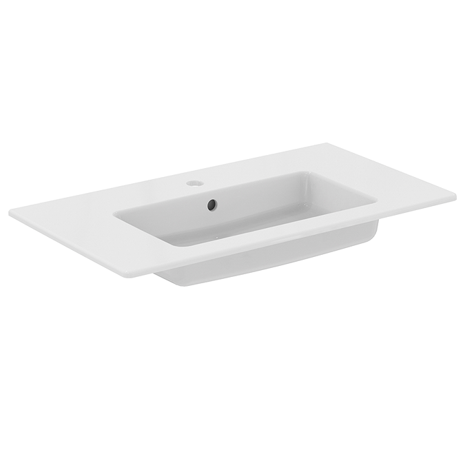 Ideal Standard Eurovit+ 80cm Wall Hung 2 Drawer Vanity Unit with Basin - Mid Grey - Image 3