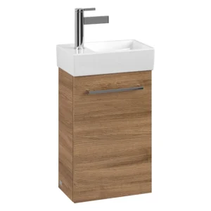 Villeroy and Boch Avento Oak Kansas 360mm Wall Hung Vanity Unit with Right Bowl Basin