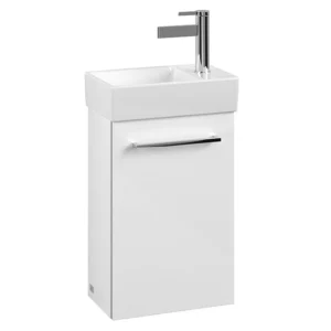 Villeroy and Boch Avento Crystal White 360mm Wall Hung Vanity Unit with Left Bowl Basin