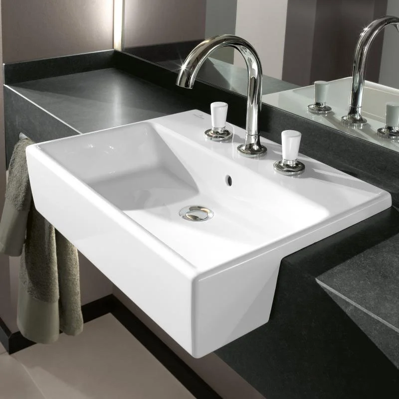 Villeroy and Boch Memento 550 x 420mm 1TH Semi-Recessed Basin