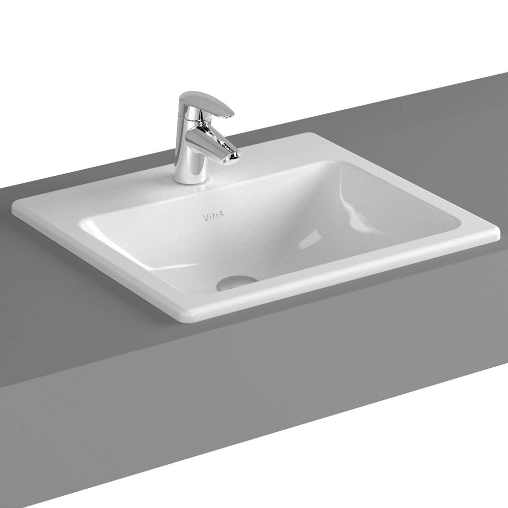 VitrA S20 Inset Square Basin - 1 Tap Hole - Image 2