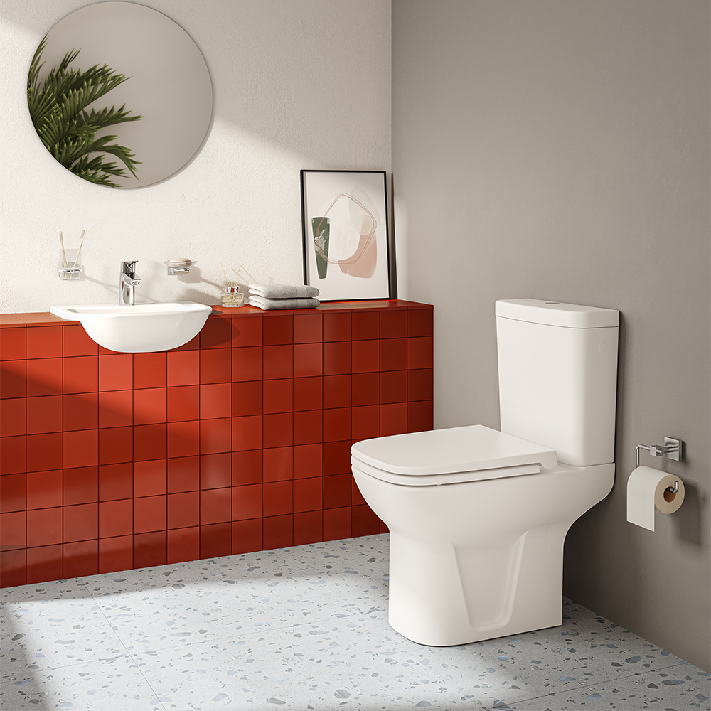 VitrA S20 45cm Short Projection Semi-Recessed Basin - 1 Tap Hole - Image 3