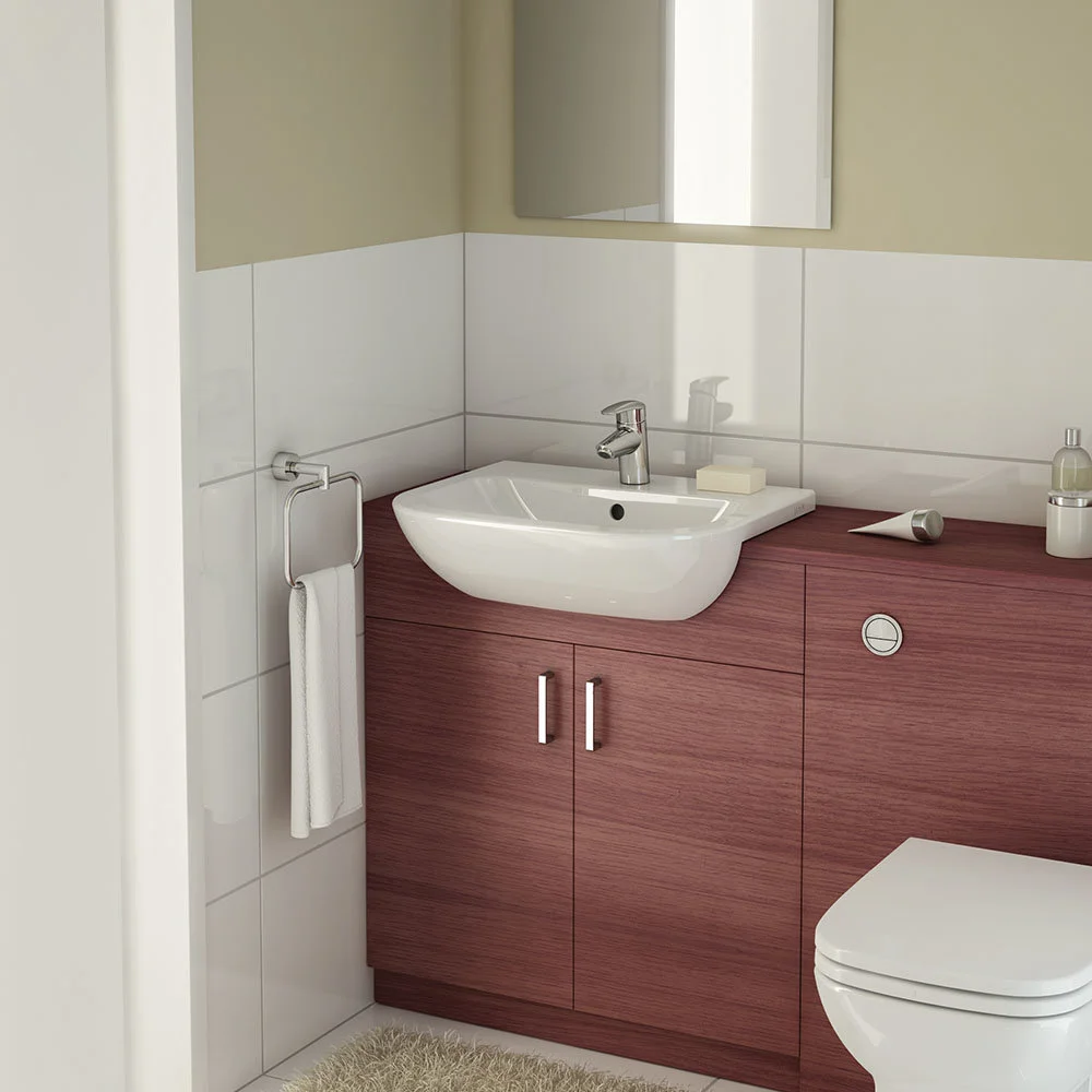 VitrA S20 45cm Short Projection Semi-Recessed Basin - 1 Tap Hole - Image 4