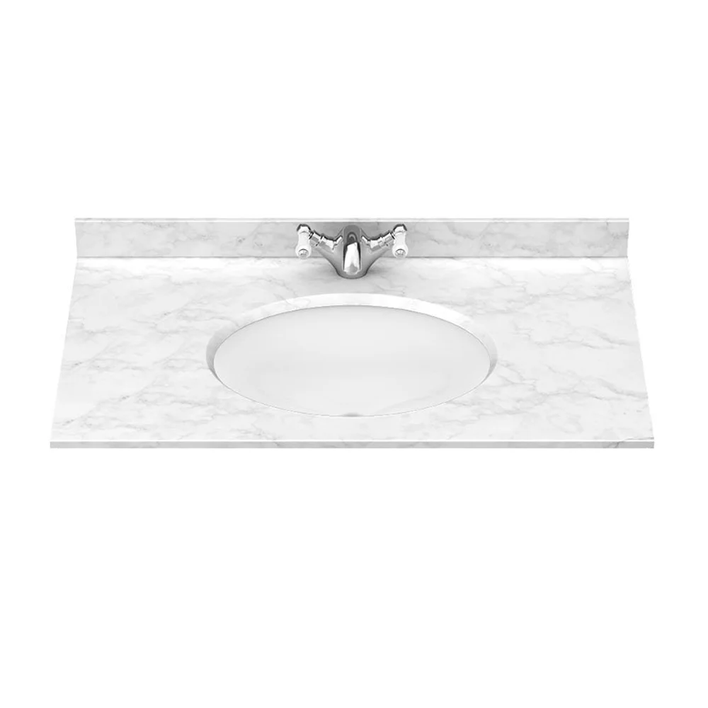 Trafalgar Insert Basin with Marble Effect Worktop (810 x 500mm - 1 Tap Hole) - Image 2