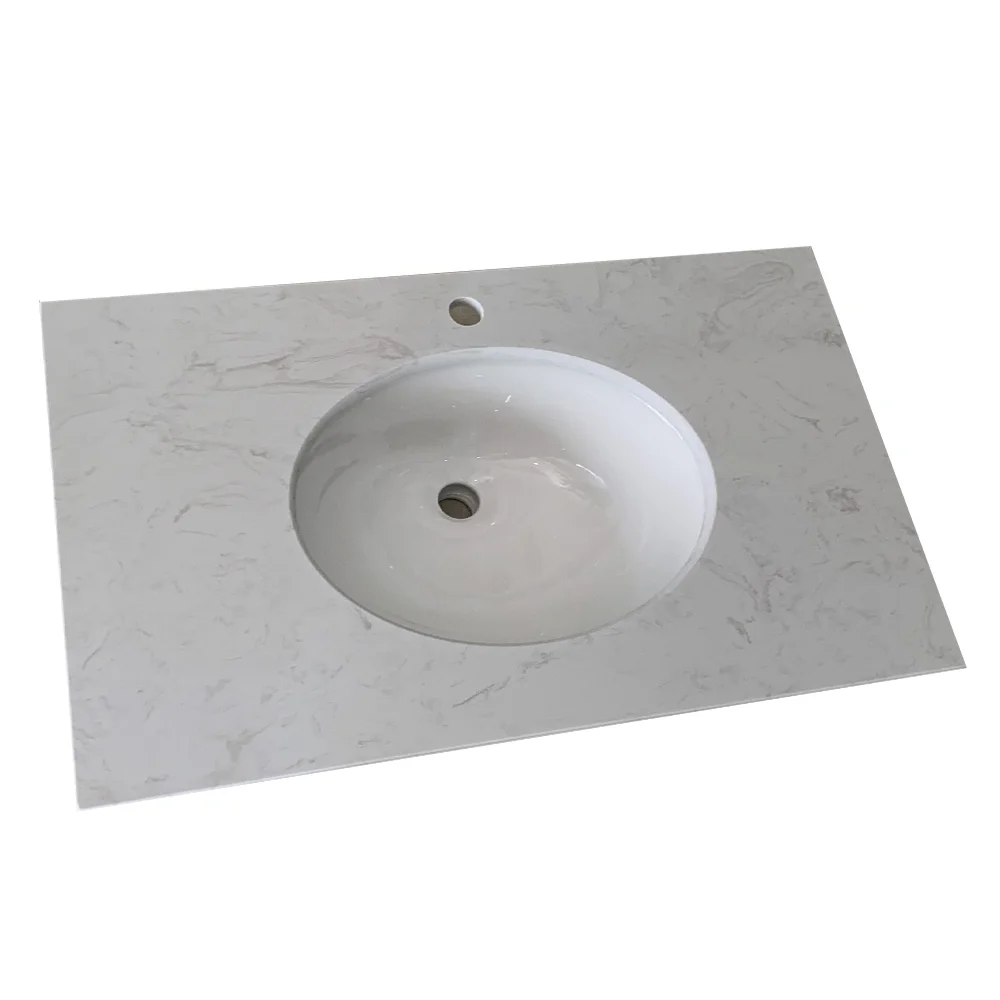 Trafalgar Insert Basin with Marble Effect Worktop (810 x 500mm - 1 Tap Hole) - Image 3