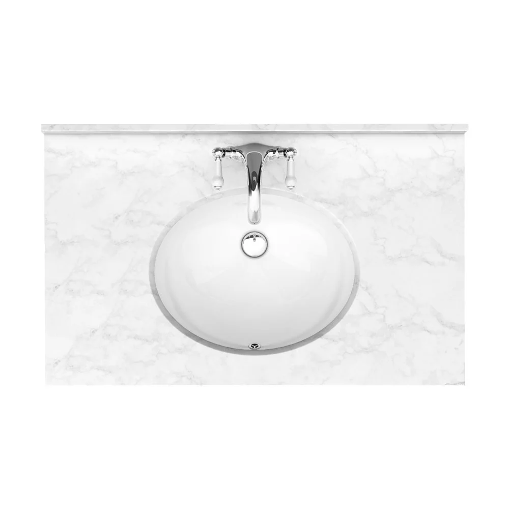 Trafalgar Insert Basin with Marble Effect Worktop (810 x 500mm - 1 Tap Hole) - Image 4