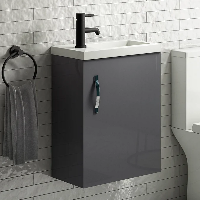 Apollo2 405mm Gloss Grey Compact Wall Hung Vanity Unit