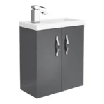 Apollo2 505mm Gloss Grey Compact Wall Hung Vanity Unit