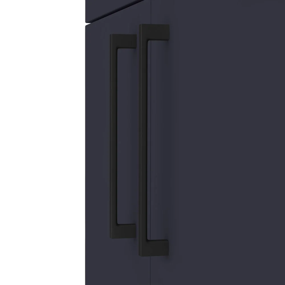 Arezzo 500 Matt Blue Floor Standing Vanity Unit with Matt Black Handles - Image 5