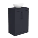 Arezzo Countertop Basin Unit - Blue with Black Handles - 600mm inc. Basin