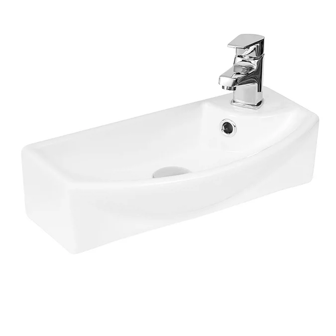 Arezzo Matt Blue 450mm 1TH Floor Standing Cloakroom Vanity Unit - Image 4