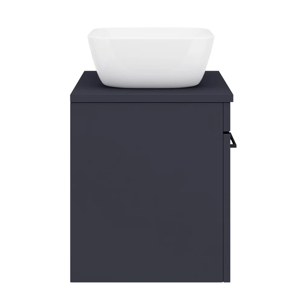 Arezzo Wall Hung Countertop Basin Unit – Blue with Black Handle – 600mm ...