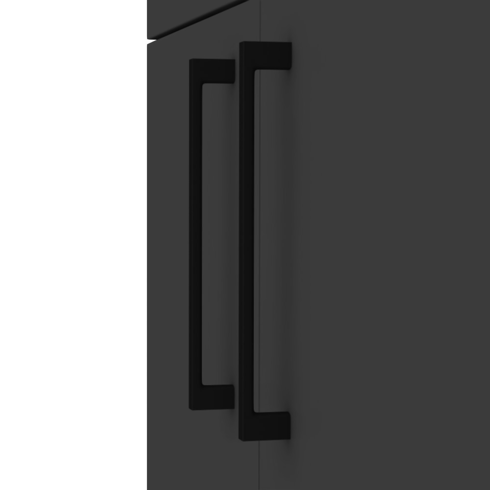 Arezzo 500 Matt Black Floor Standing Vanity Unit with White Slimline Basin + Matt Black Handles - Image 3