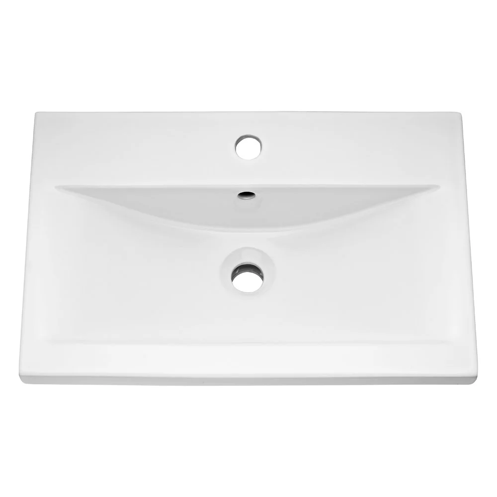 Arezzo Floor Standing Vanity Unit - Rustic Oak - 500mm with Brushed Brass Handles - Image 4