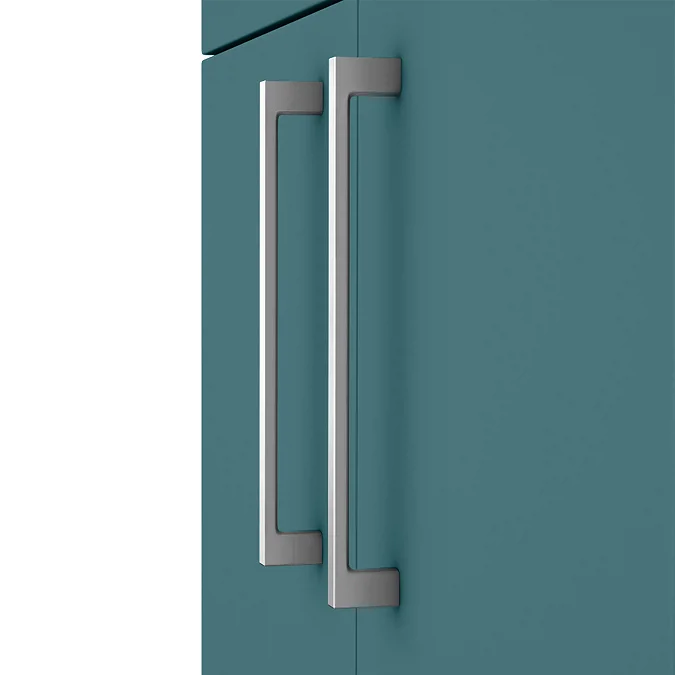 Arezzo 500 Matt Teal Green Floor Standing Vanity Unit with Chrome Handles - Image 3