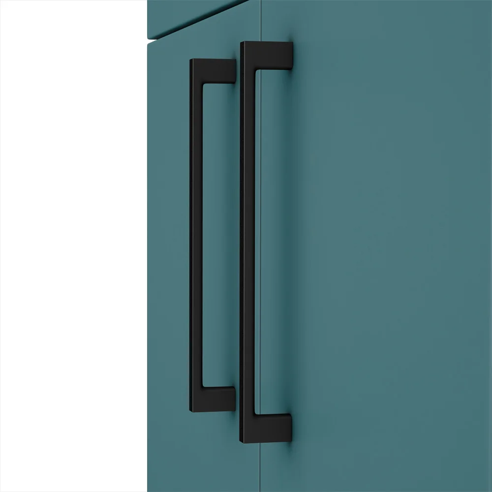 Arezzo 500 Matt Teal Green Floor Standing Vanity Unit with Matt Black Handles - Image 2