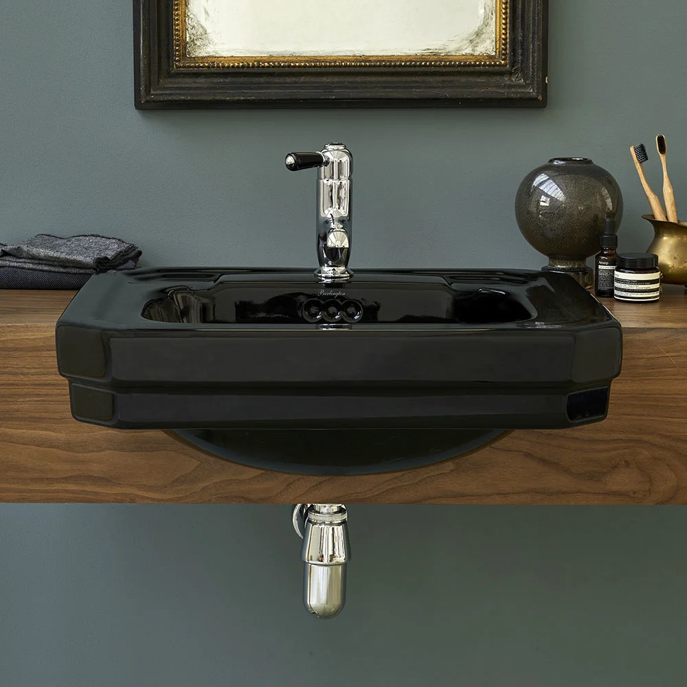 Burlington Jet Black 58cm Semi-Recessed Basin - Image 2
