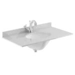 Bayswater 600mm 1TH White Marble Single Bowl Basin Top