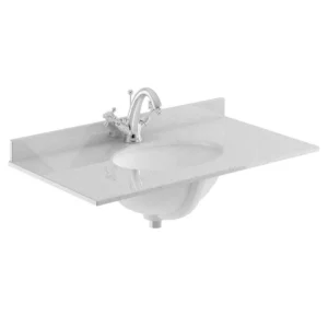 Bayswater 600mm 1TH White Marble Single Bowl Basin Top