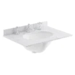 Bayswater 600mm 3TH Grey Marble Single Bowl Basin Top